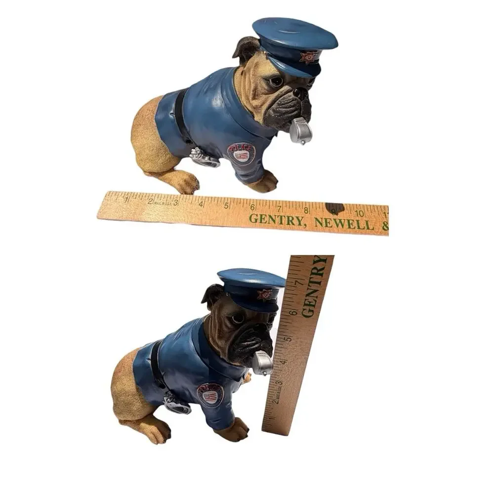 Police Officer Pug Pugnacious Dog Figurine Cop Policeman Gift Collectibles